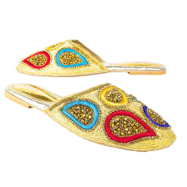 Refined Gold Flat Slippers