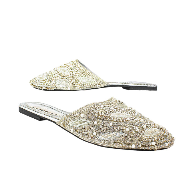 Minimalist Silver Flat Slippers