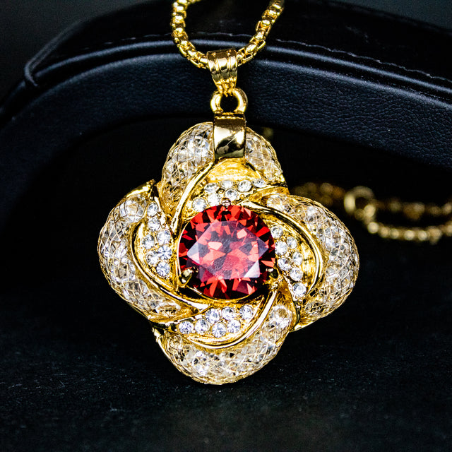 Rose Gold Chain Pendant with Earrings