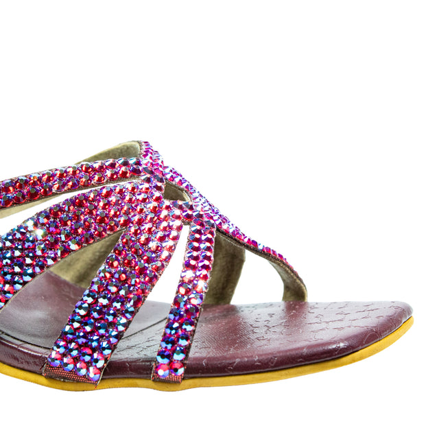 Sadaf Elegant Maroon Pencil Heel Sandals