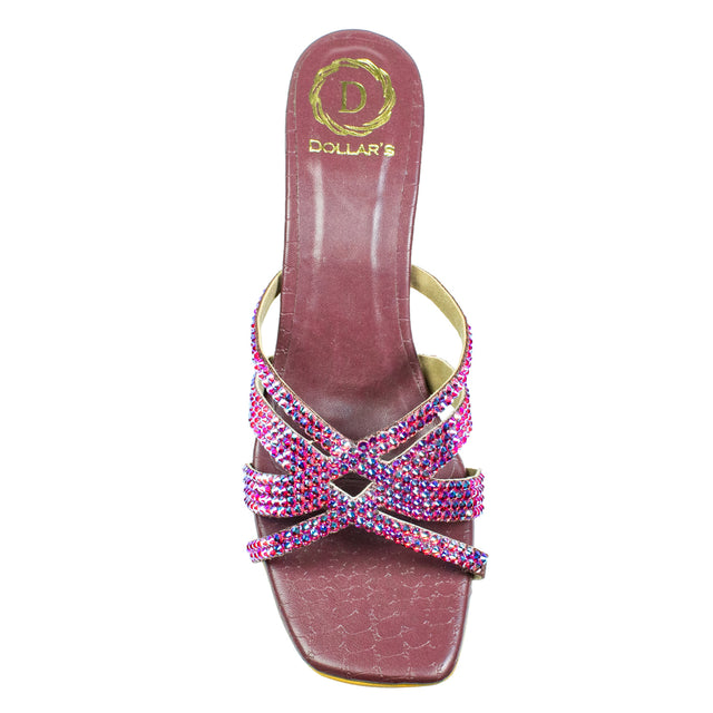 Sadaf Elegant Maroon Pencil Heel Sandals