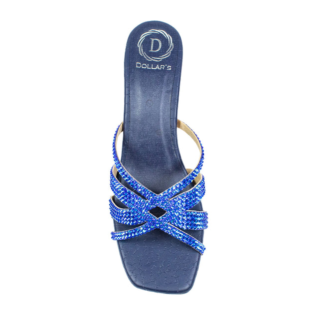 Sadaf Versatile Navy Blue Pencil Heel Sandals