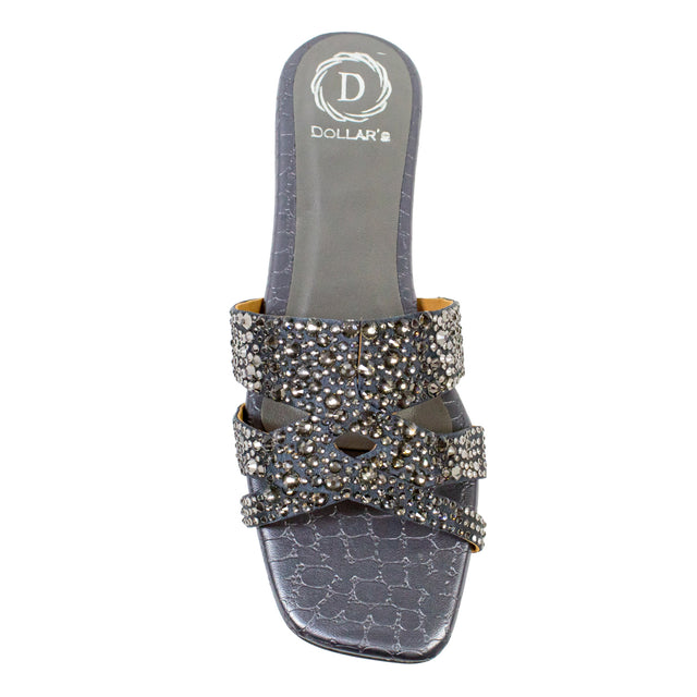 Aliyah Handcrafted Grey Flat Slippers