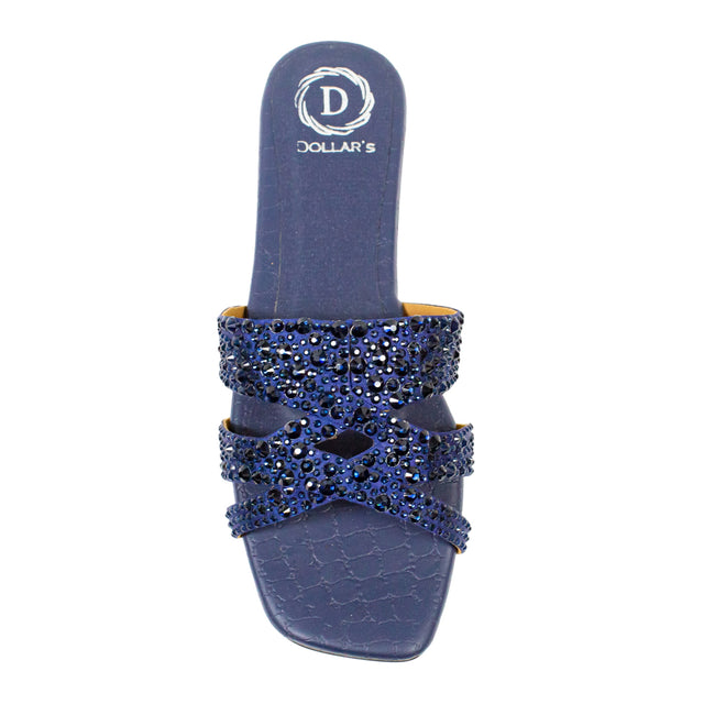 Aliyah Bold Navy Blue Flat Slippers