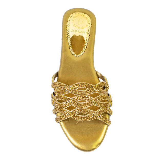 Polished Bronze Flat Slippers