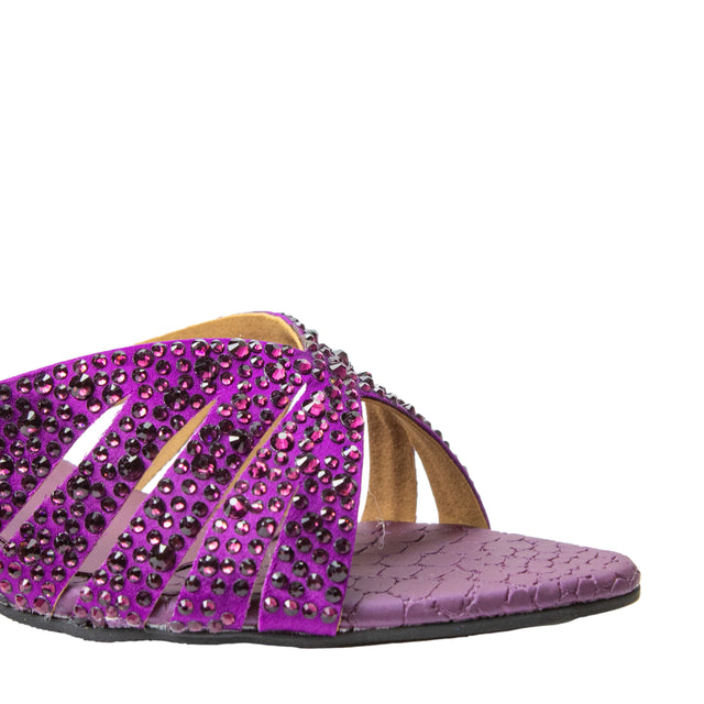 Noor Couture-inspired Purple Pencil Heel Sandals