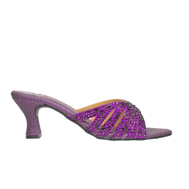 Noor Couture-inspired Purple Pencil Heel Sandals