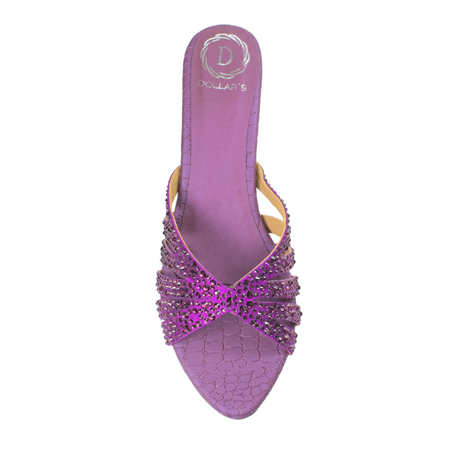 Noor Couture-inspired Purple Pencil Heel Sandals