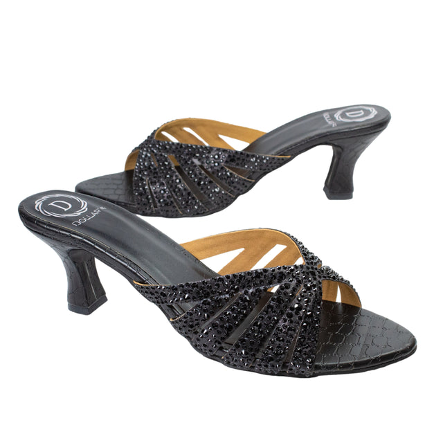 Noor Captivating Black Pencil Heel Sandals
