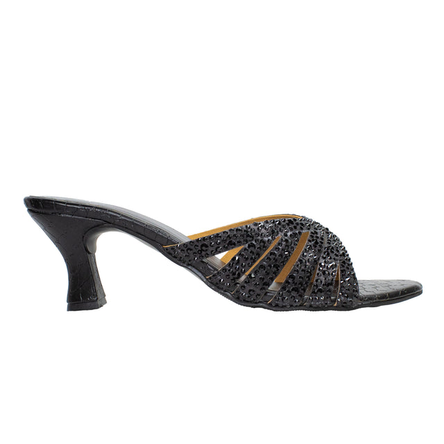 Noor Captivating Black Pencil Heel Sandals