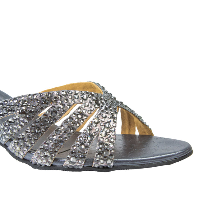 Noor Minimalist Grey Pencil Heel Sandals