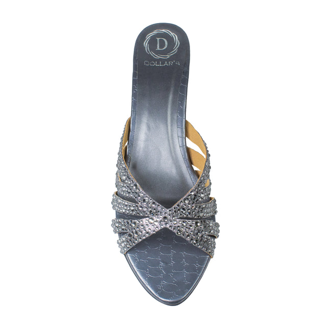 Noor Minimalist Grey Pencil Heel Sandals