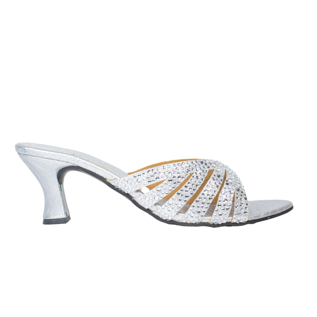 Noor Classic Silver Pencil Heel Sandals