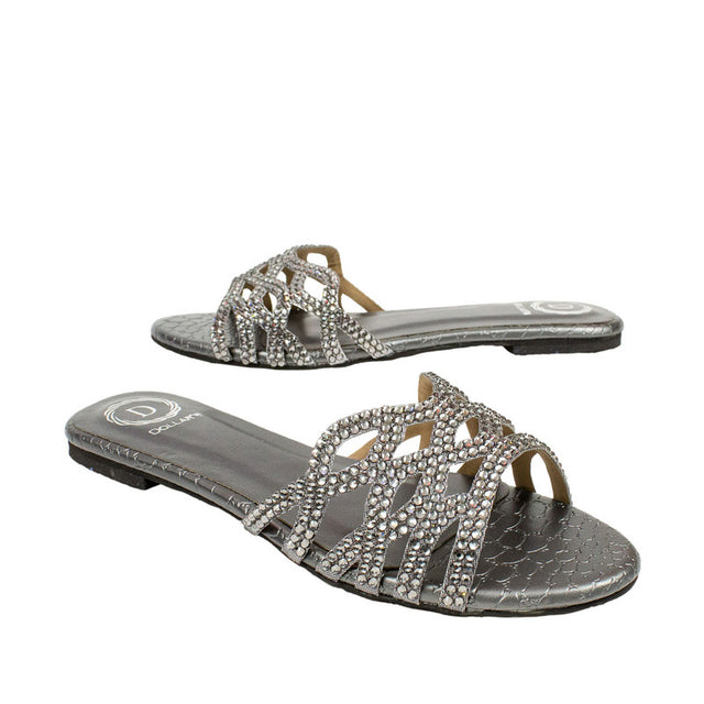 Nayla Regal Grey Flat Slippers
