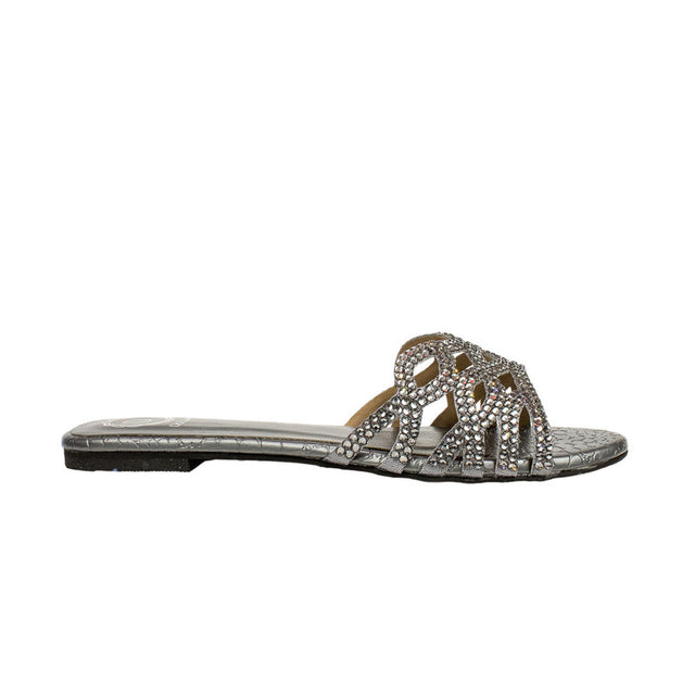 Nayla Regal Grey Flat Slippers