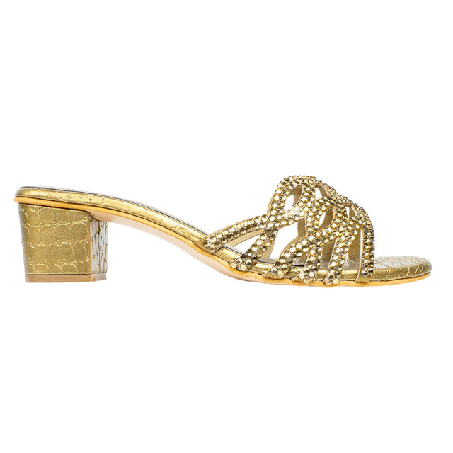 Nayla Regal Bronze Block Heel Sandals