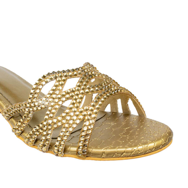 Nayla Regal Bronze Block Heel Sandals