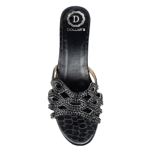 Nayla Bold Black Block Heel Sandals