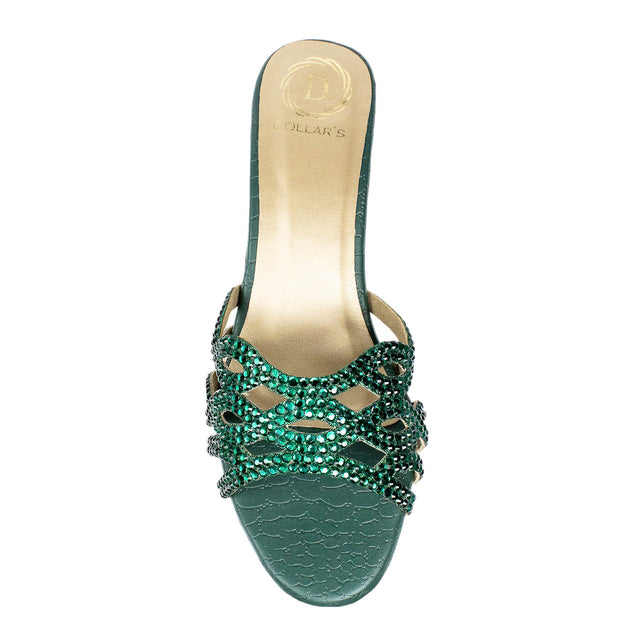 Nayla Exclusive Green Block Heel Sandals