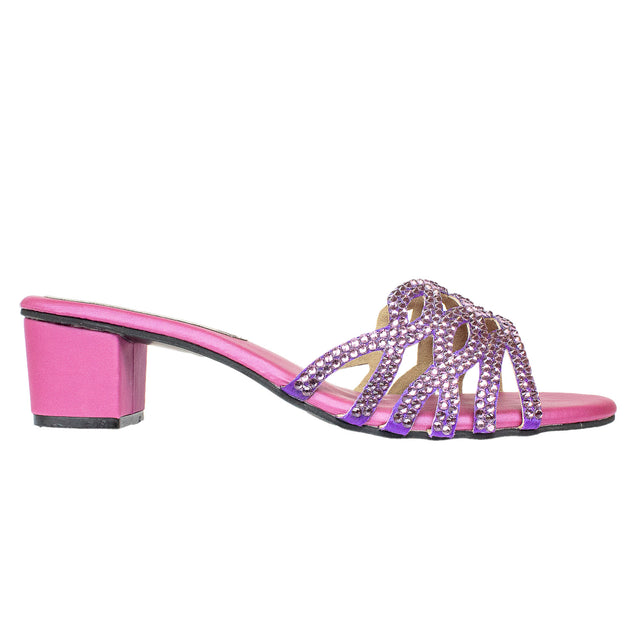 Nayla Timeless Purple Block Heel Sandals