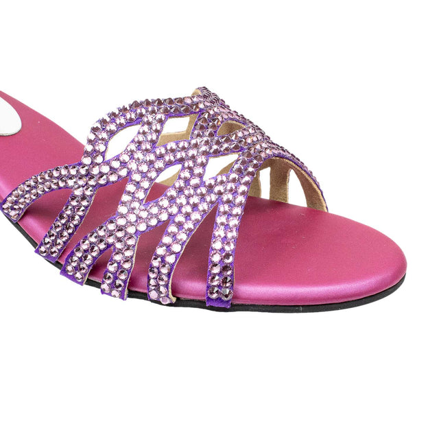 Nayla Timeless Purple Block Heel Sandals