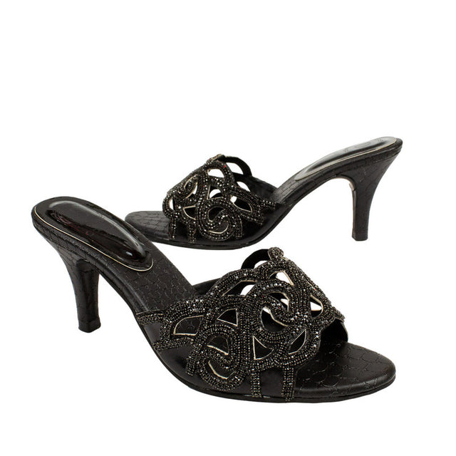 Amani Timeless Black Pencil Heel Sandals
