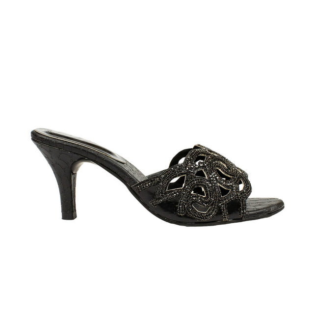 Amani Timeless Black Pencil Heel Sandals