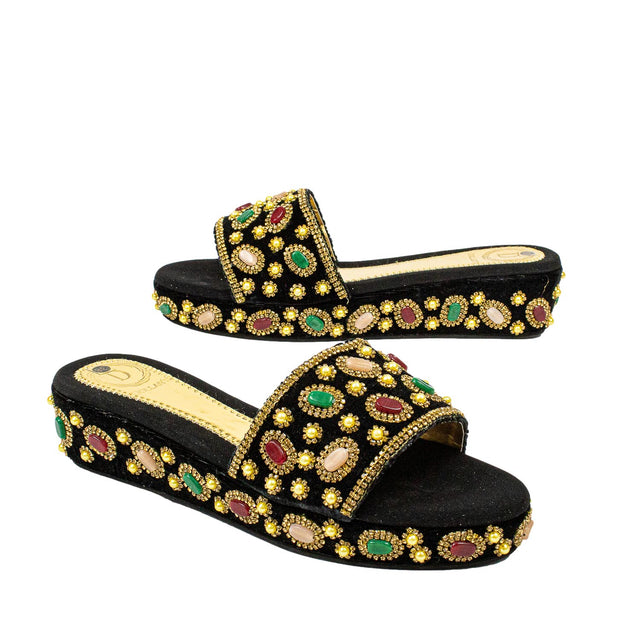 Handcrafted Gold Wedge Sandals