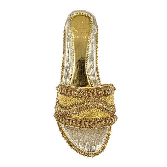 Handcrafted Gold Wedge Sandals