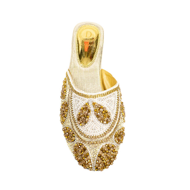 Glamorous Cream Flat Slippers