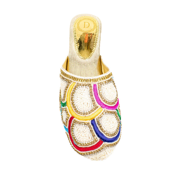 Minimalist Cream Multicolour Flat Slippers