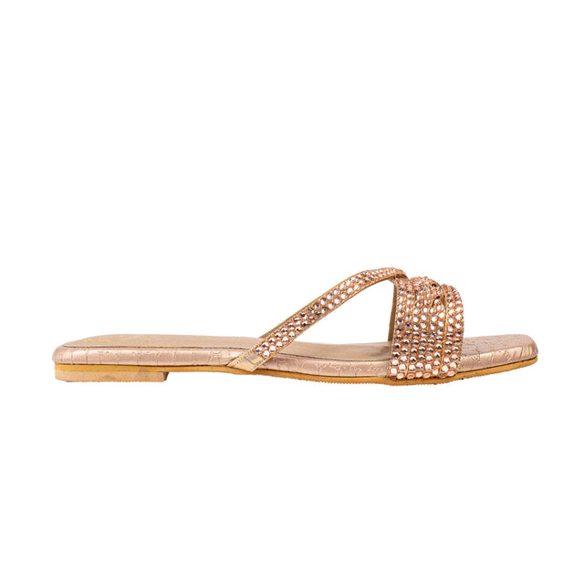 Sarah Handcrafted Rose Flat Sandals