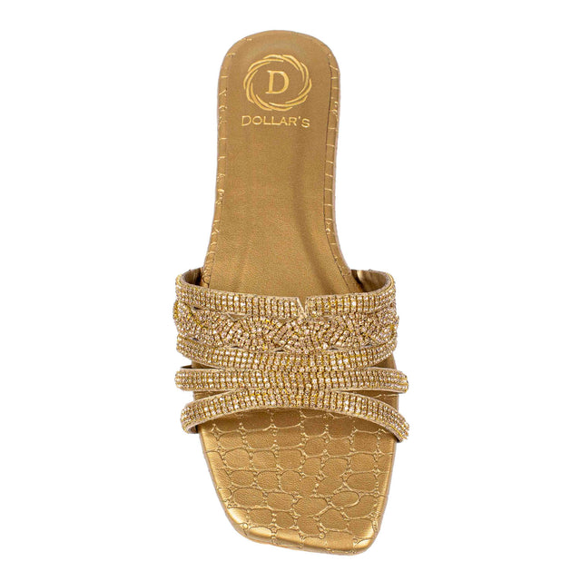 Crystal Handcrafted Bronze Flat Sandals