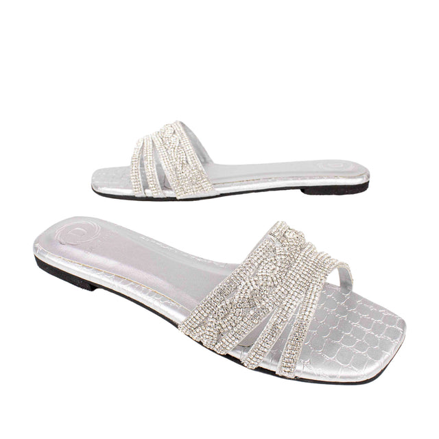 Slyilsh Handcrafted Silver Flat Sandal