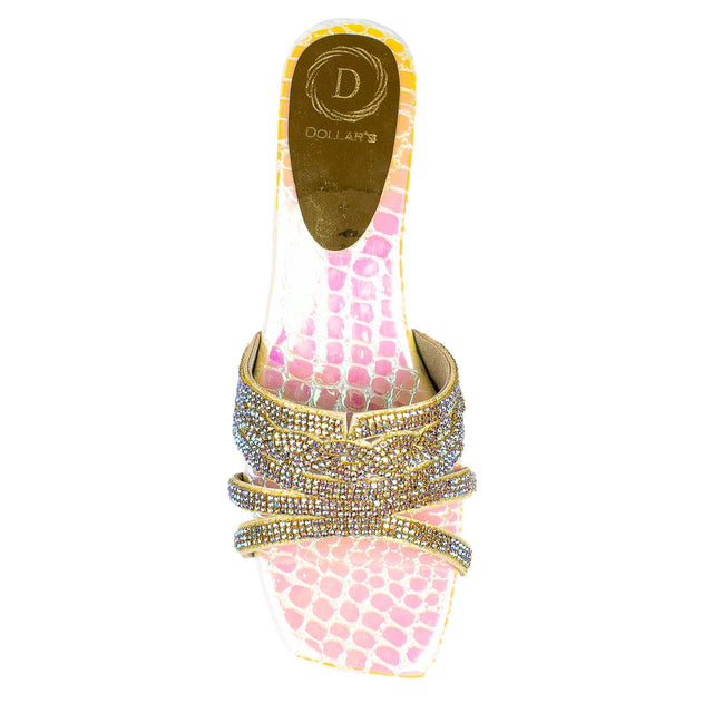 Elegant Golden Sunset Block Heel Sandals