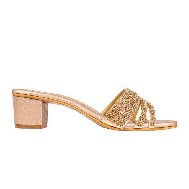 Glamorous Rose Block Heel Sandals