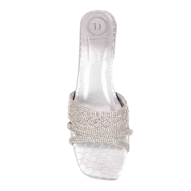 Edgy Silver Block Heel Sandals