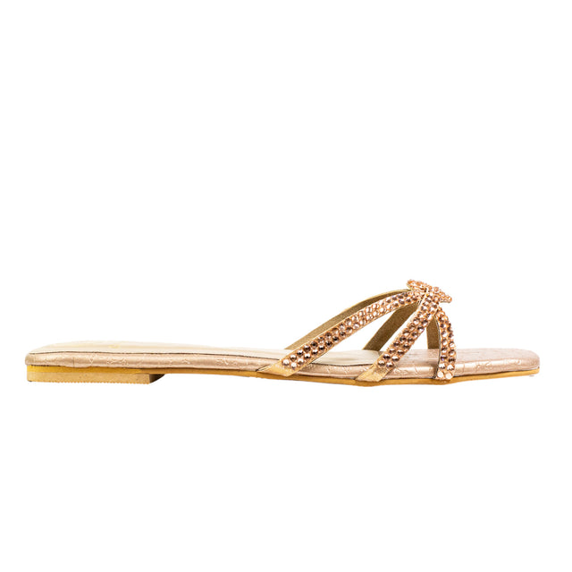 Amal Handcrafted Rose Flat Slippers