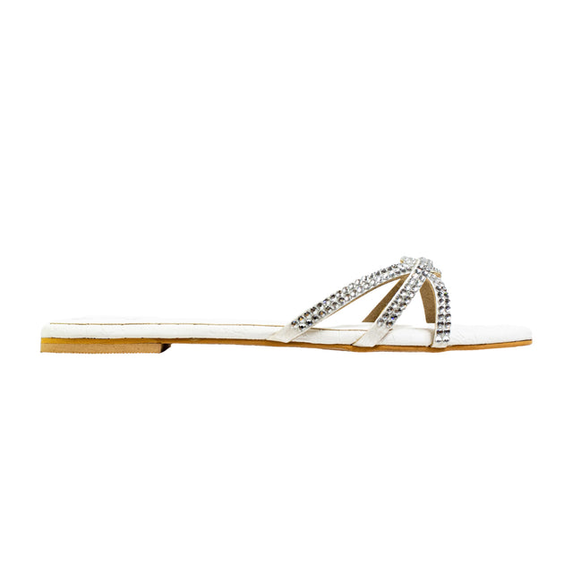 Amal Iconic-fit White Flat Slippers