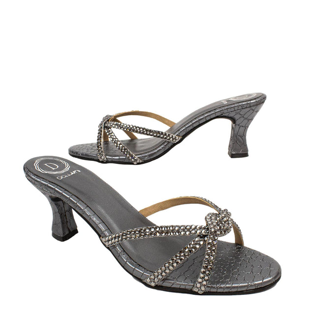 Amal Captivating Grey Pencil Heel Sandals