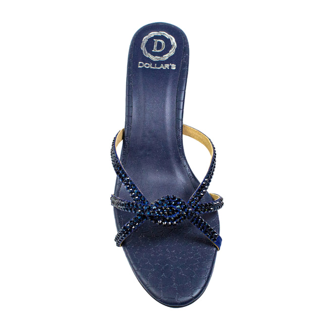 Amal Handmade Navy Blue Pencil Heel Sandals