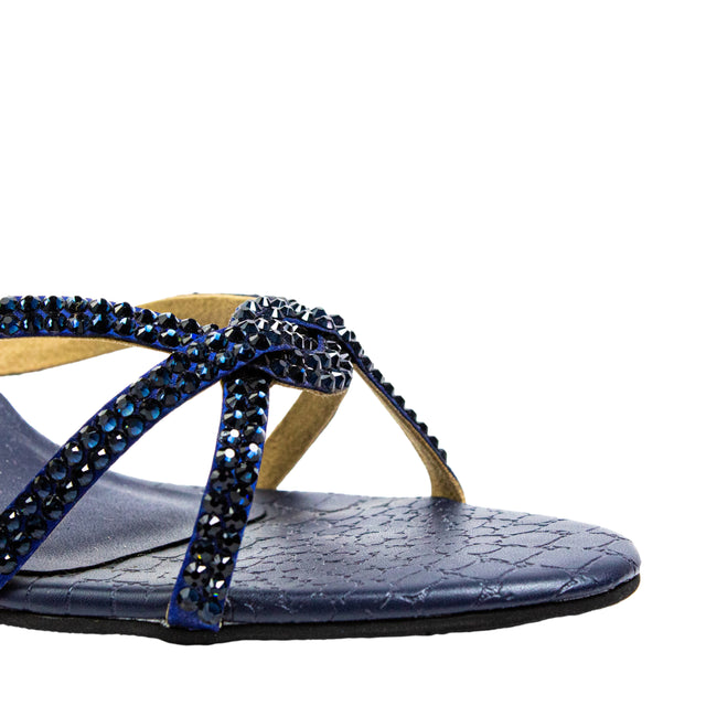 Amal Handmade Navy Blue Pencil Heel Sandals