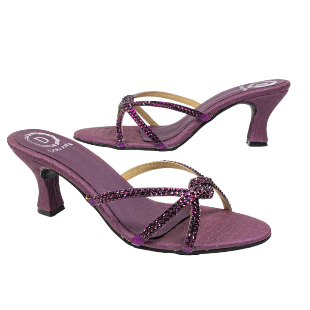 Amal Edgy Purple Pencil Heel Sandals