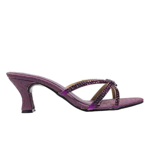 Amal Edgy Purple Pencil Heel Sandals