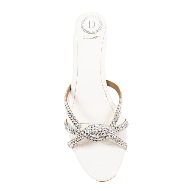 Amal Chic-casual White Pencil Heel Sandals
