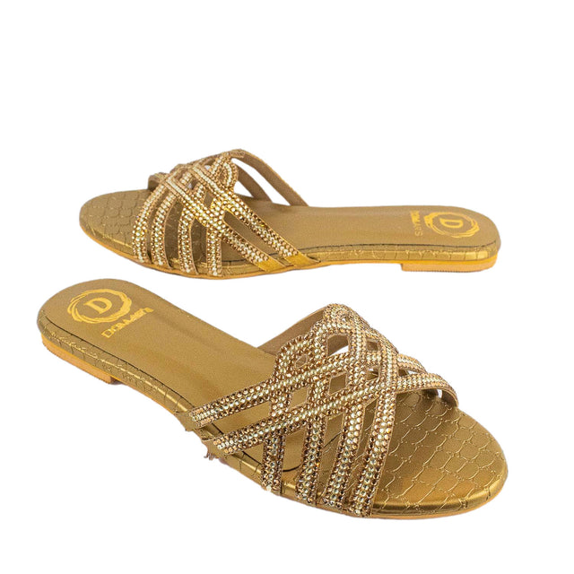 Jamilah Sophisticated-casual Bronze Flat Slippers