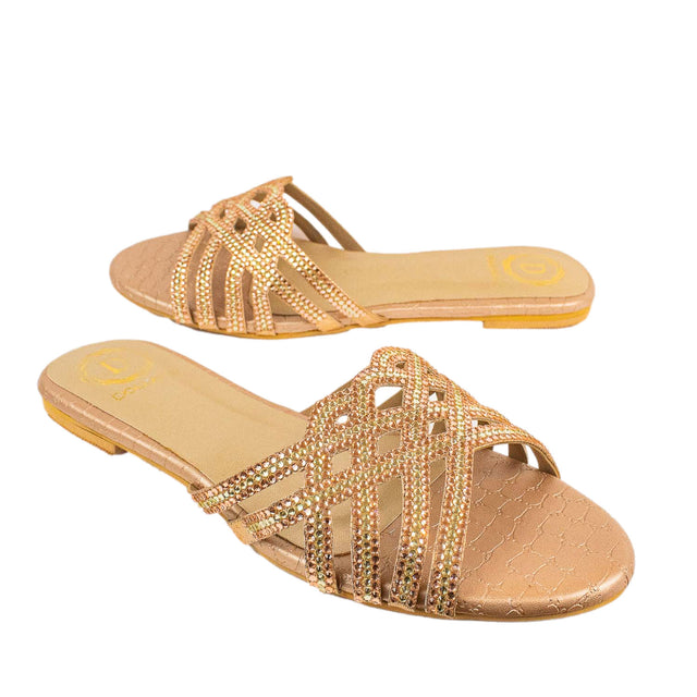 Jamilah Classic Rose Flat Slippers