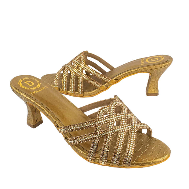 Jamilah Glamorous Bronze Pencil Heel Sandals