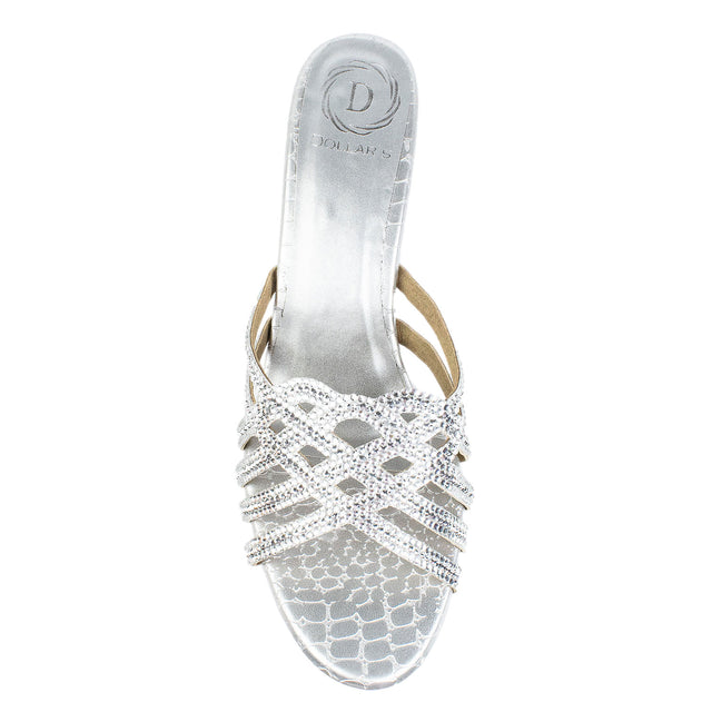 Jamilah Sophisticated-casual Silver Pencil Heel Sandals