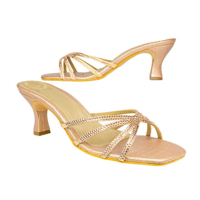 Zoya Stylish Rose Pencil Heel Sandals